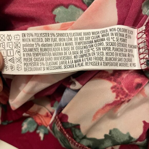 Forever 21+ Floral Low Cut V-Neck Floral 3/4 Sleeve Midi Dress Occasion Event XL - Picture 7 of 7